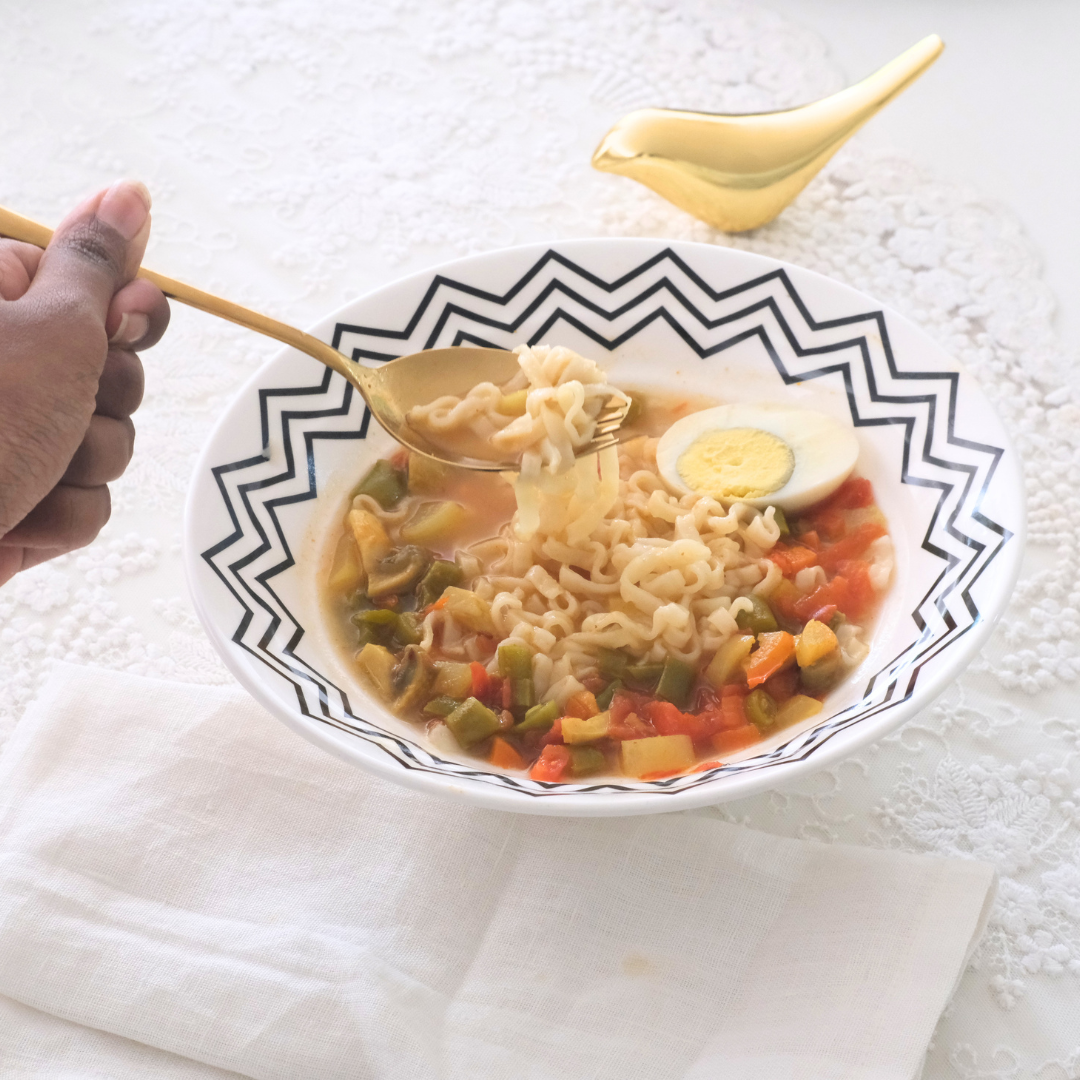 Elegant gold spork cutlery set perfect for  soupy noodles and veggies