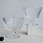 Elegant pedestal glass dessert bowls for modern table settings