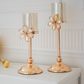 Modern gold glass candle holder set for home interiors