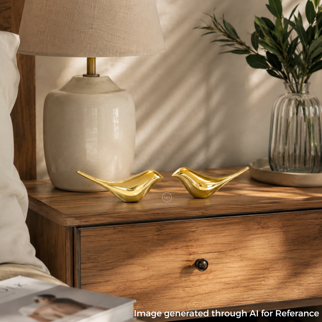Designer gold bird sculptures for luxury interiors