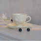 European Embossed Tea Cup and Saucer
