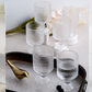 Luxury stemmed drinking glasses with embossed glass finish