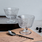 Set of 6 European beaded lead-free Glass ice cream bowls with pedestal base