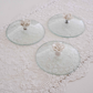 Glass lids with 3 design floral lid designs