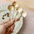 Small Dessert & Tea Spoons |Set of 6 | Gold Chrysanthemum Flower