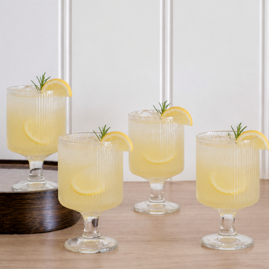Fluted drinking glasses set of 6 for everyday dining
