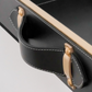 Black folding butler tray table for serving coffee, tea, drinks and snacks