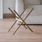 Durable folding metal stand designed for a premium removable butler serving tray.