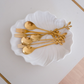 Premium gold serving fruit forks perfect for desserts, fruits and appetizers