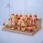 Luxury wooden stand used for cocktail snacks and finger foods