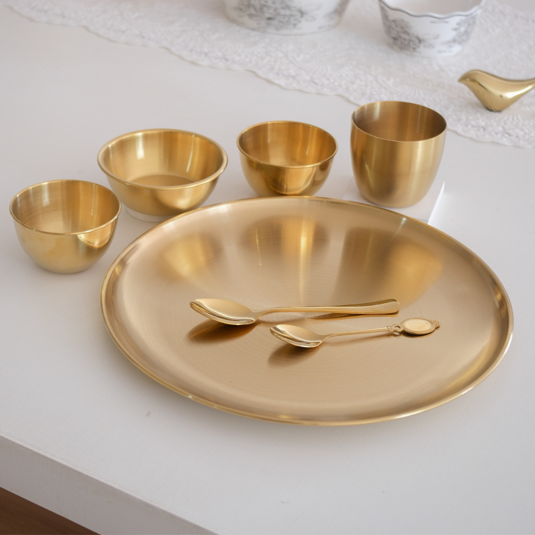 Classic thali set for festive dining and elegant table settings