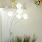 Floor Lamp | White Lotus with flexible stems | Warm Light | 5 Feet