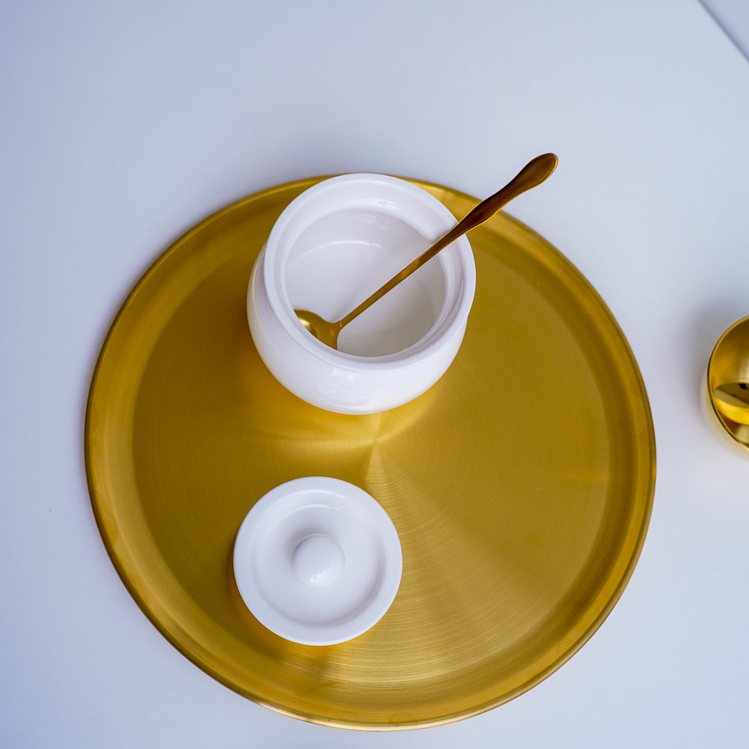 Ghass Ghee Pot Jar with Spoon