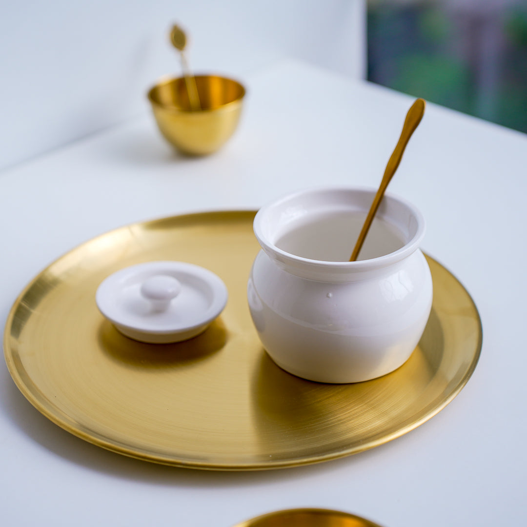 Ghee Pot Jar with Spoon