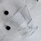 Crystal clear ribbed glass bowls for serving desserts, fruits and puddings