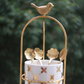 Gold-plated floral spoons with artistic carved flower patterns for premium table settings.