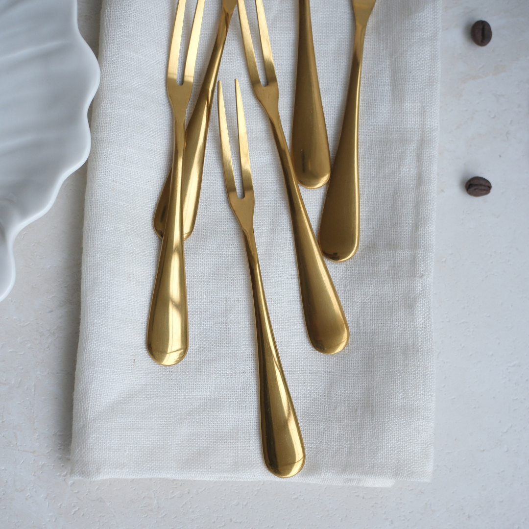 Gold Fruit Fork | Set of 6 and 12