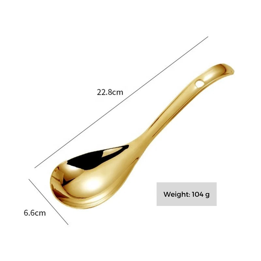 Gold Serving Spoon - Luxurious 304 Stainless Steel