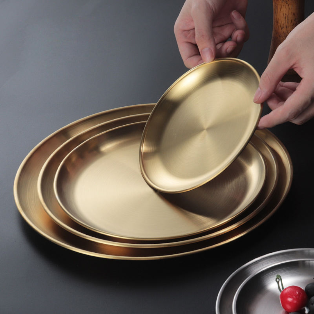 Gold Steel Plates - 4 sizes