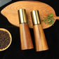 Salt Pepper Mill Grinder & Shaker Set with wooden Tray | Gold SS top