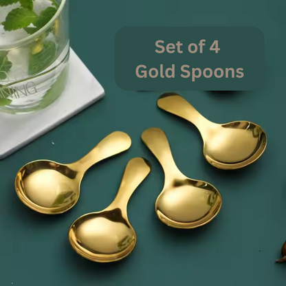 Mini Coffee Spoons for Jars - Set of 2 | Set of 4 | Gold & Silver Stainless Steel