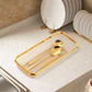 Gold stainless steel mesh basket for kitchen storage