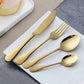 Gold flatware set with PVD finish – premium tableware for Indian dining