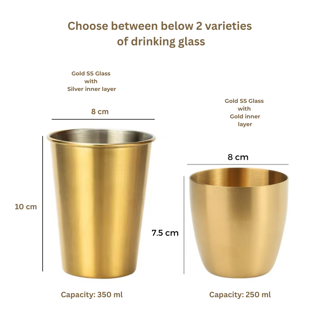 Stainless Steel Drinking Glass - Gold