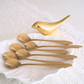 Designer gold flower spoon ideal for serving desserts and ice cream
