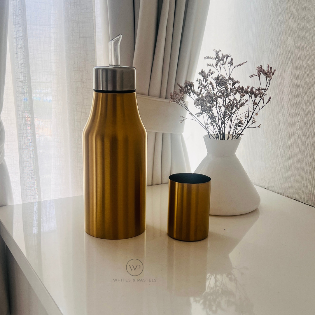 Gold oil container - premium kitchenware online India