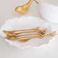 Luxury gold fruit forks for parties, weddings, celebrations and gifting