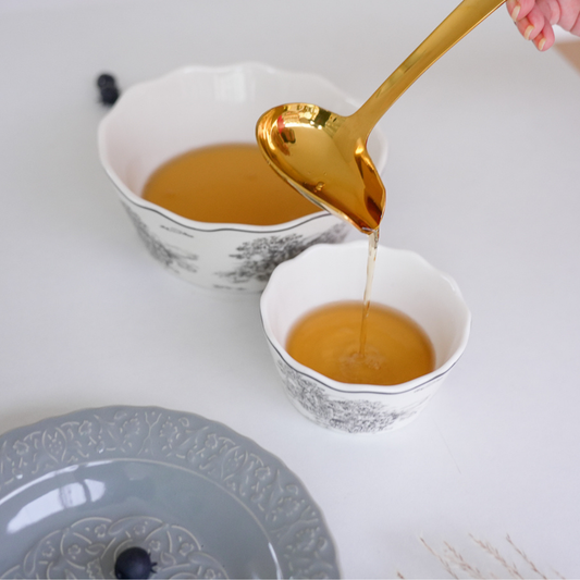 Luxury Gold Soup Ladle with Spout | Serving Spoon | 304 Stainless Steel