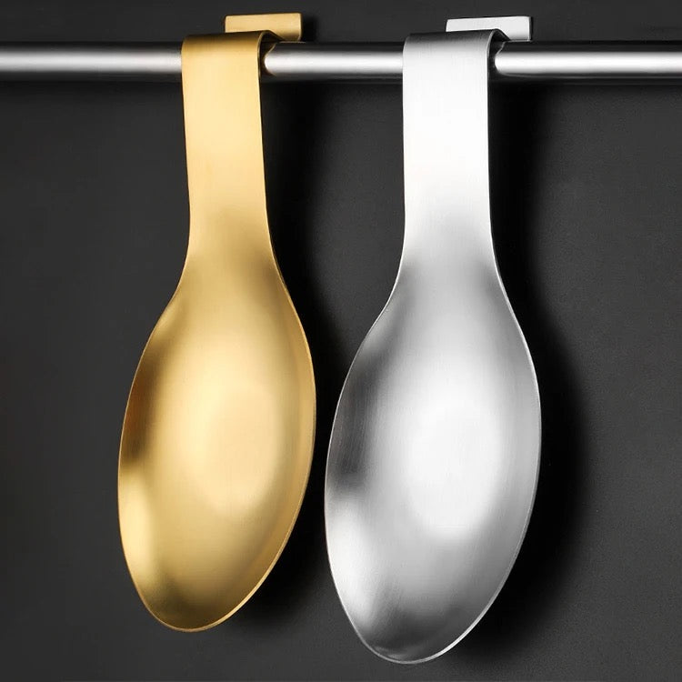 Spoon Rest & Serving Platter - Luxury Stainless Steel - Gold & Silver - Cutlery Holder (Photo 2)