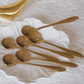 Gold stainless steel spoon set perfect for ice cream, gelato and desserts