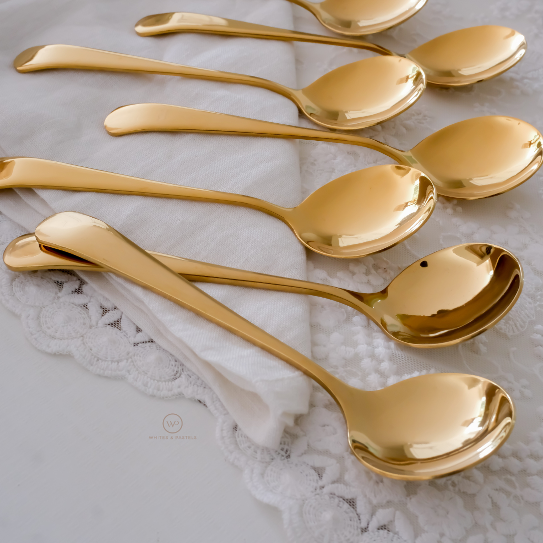 Soup Spoons | Silver & Gold | Set of 6 or 12