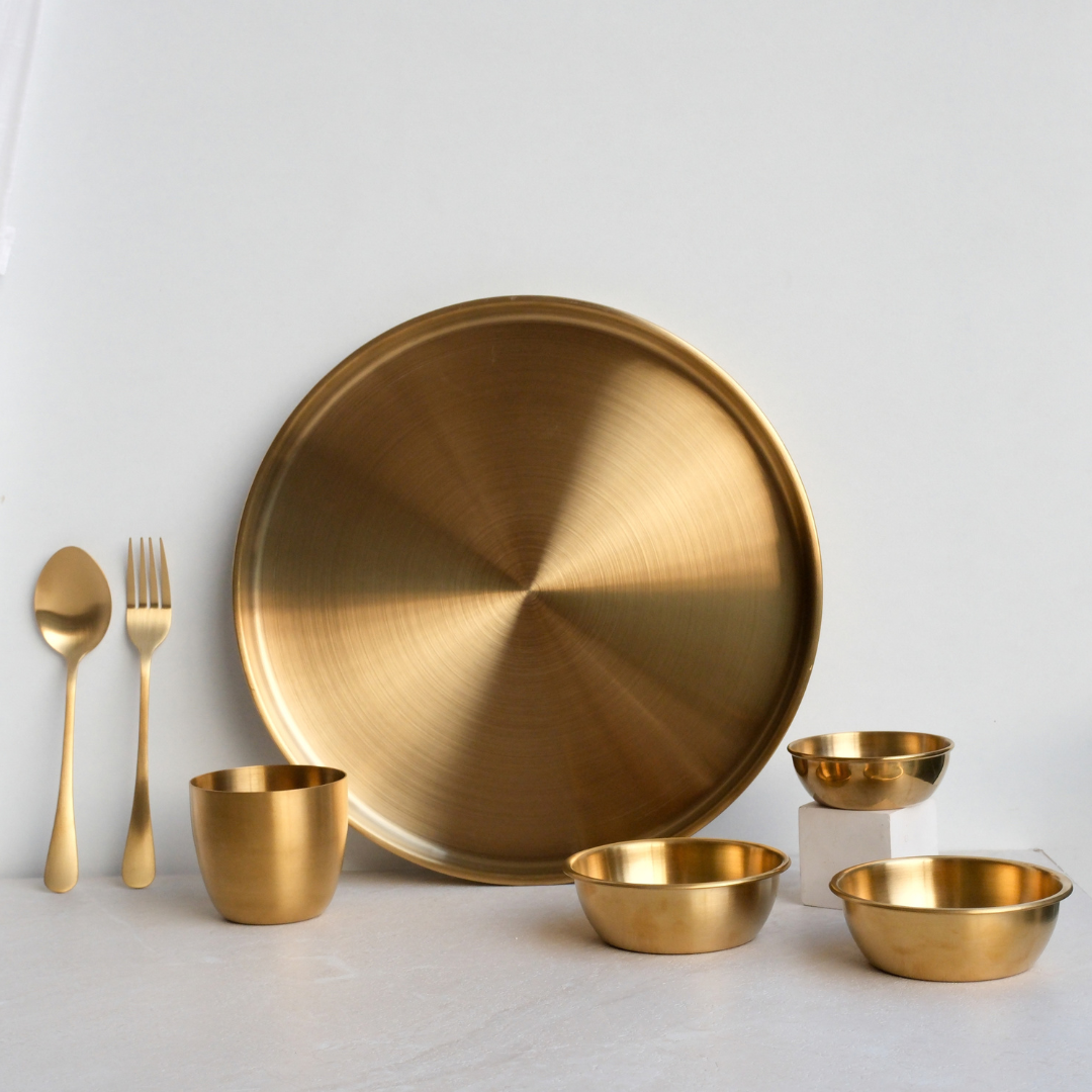 luxury-gold-thali-set-with-curry-bowls-and-dip-chutney-bowl