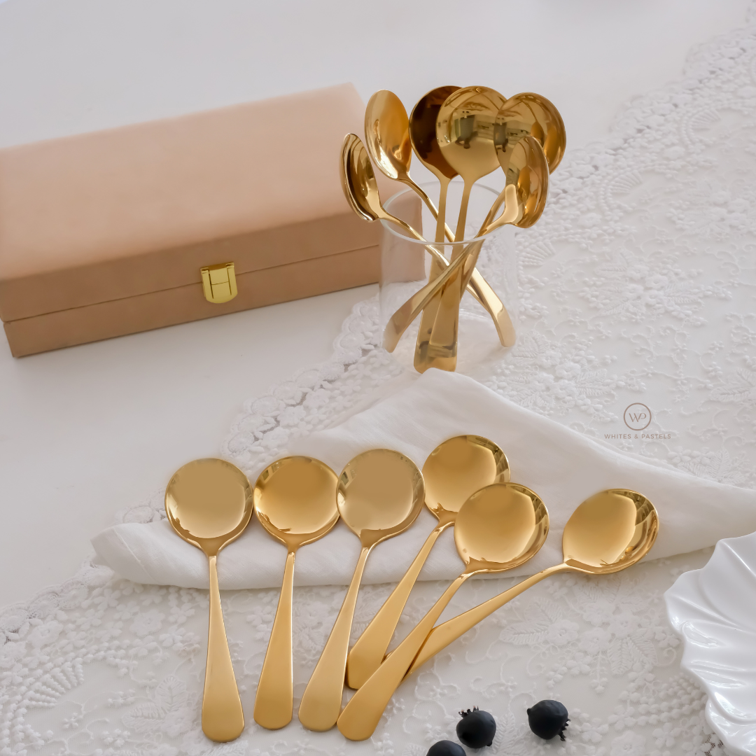 Soup Spoons | Silver & Gold | Set of 6 or 12