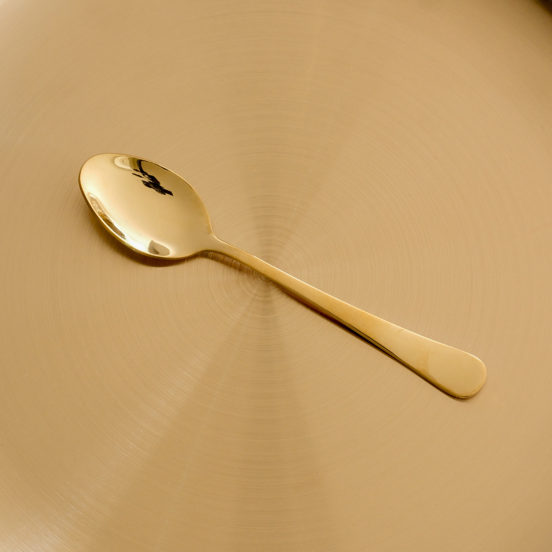 Gold spoon with PVD finish
