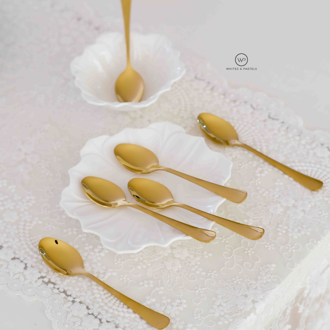 Gold Spoon and Fork | Set  of 12 | Set of 24 | 304 Stainless Steel
