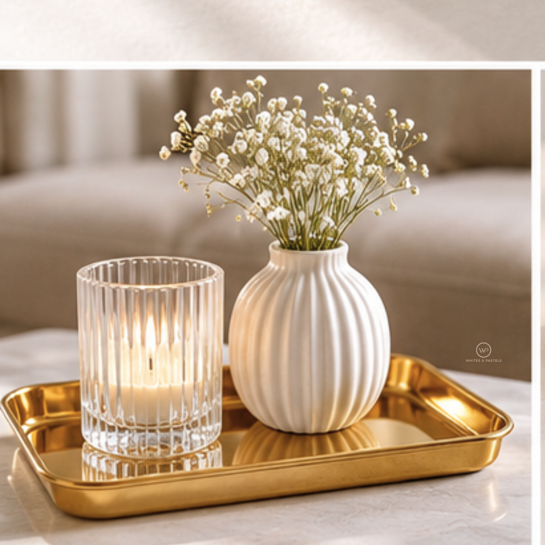 Multipurpose stainless steel gold tray for  décor