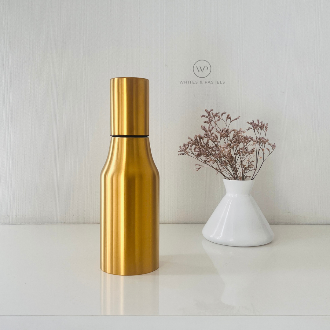 Luxury gold stainless steel oil dispenser bottle for kitchen - 500ml