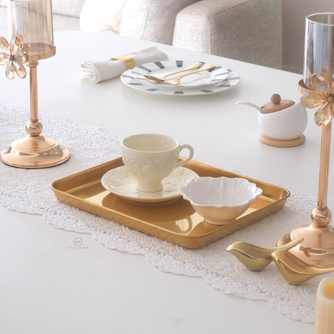 Premium gold serving tray for elegant table styling