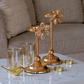 Elegant hurricane candle holder with crystal flower accent