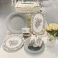 Victorian White Ceramic Snack Plate - 9 Inch