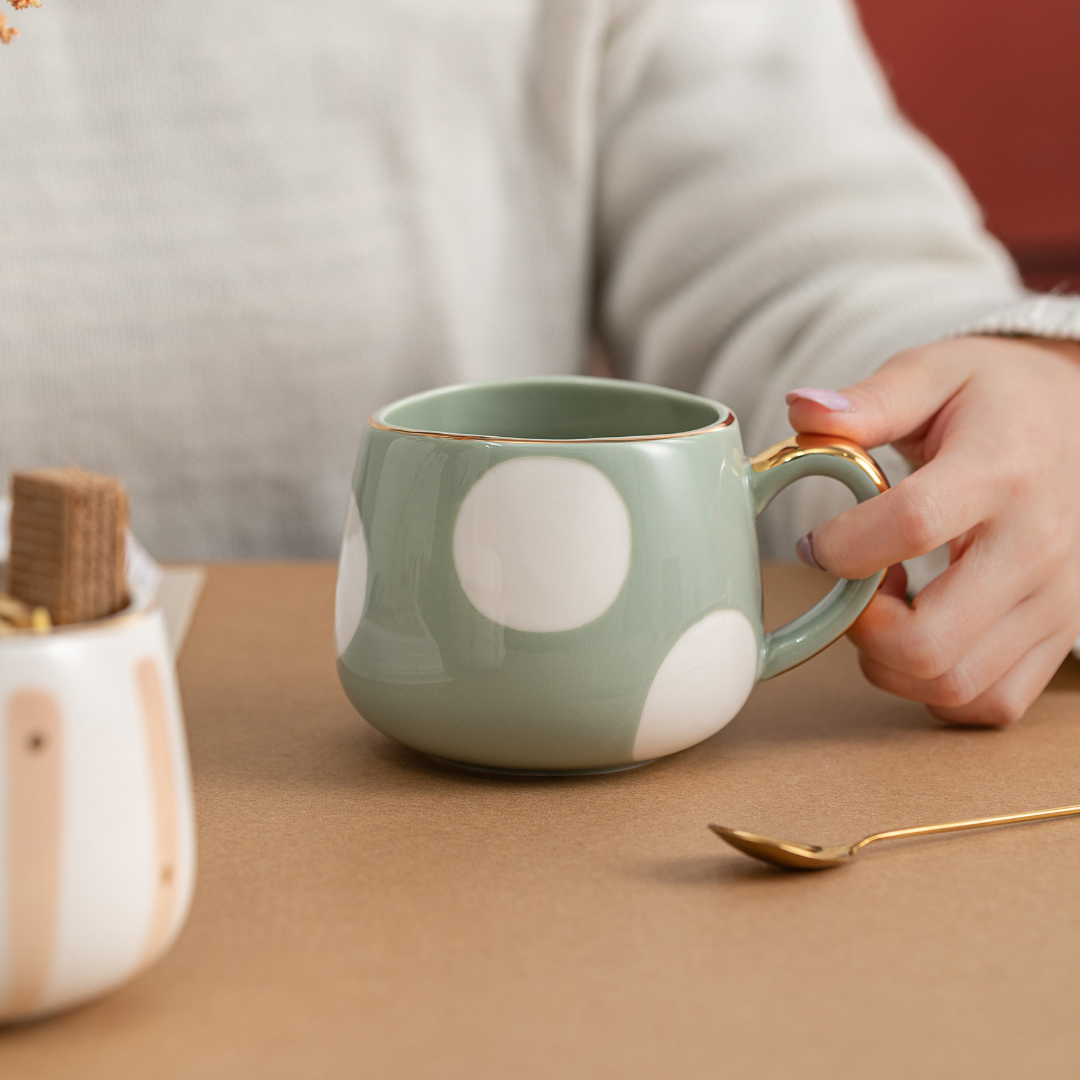 Nordic Style Porcelain Coffee Mug - Pastel Green