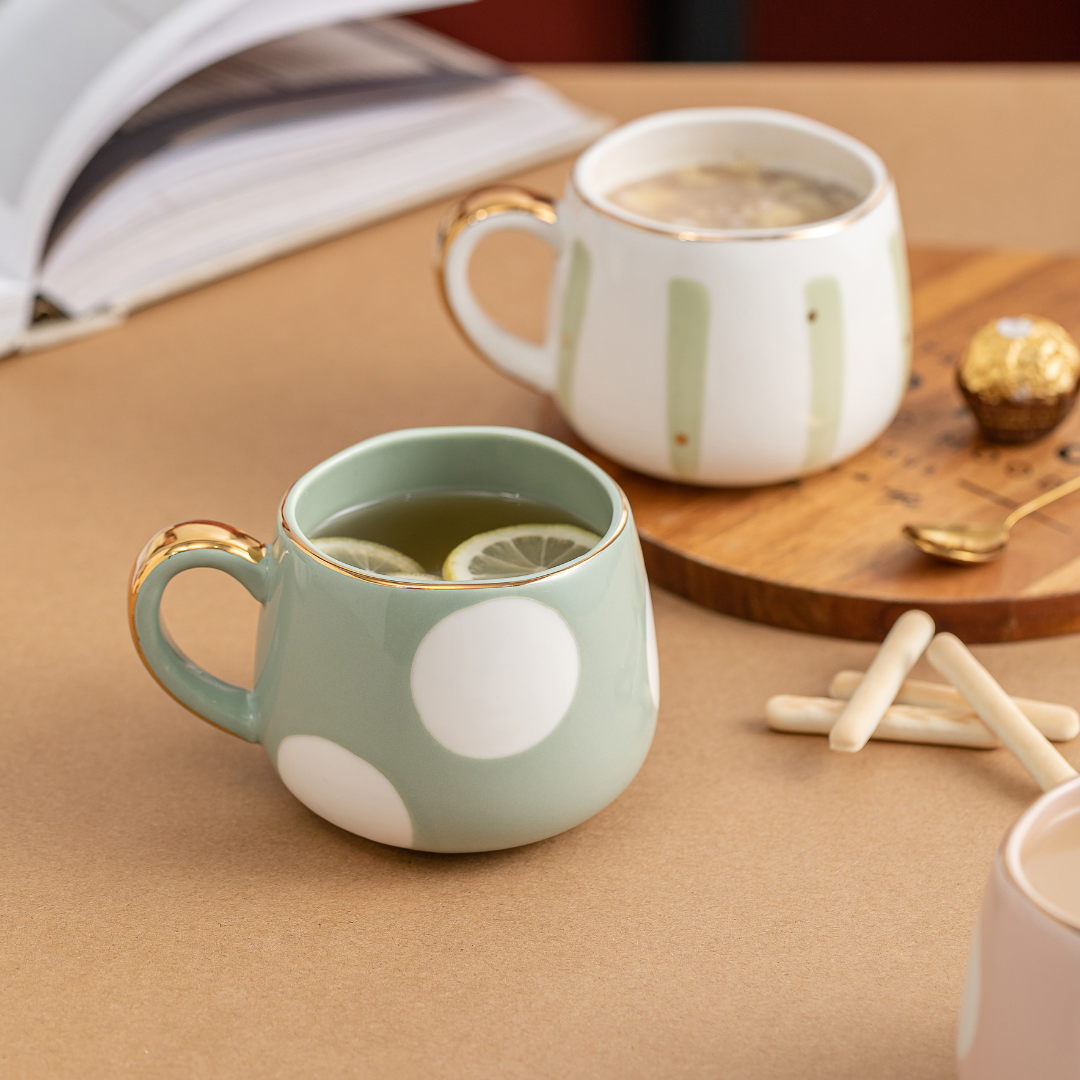 Nordic Style Porcelain Coffee Mug - Pastel Green