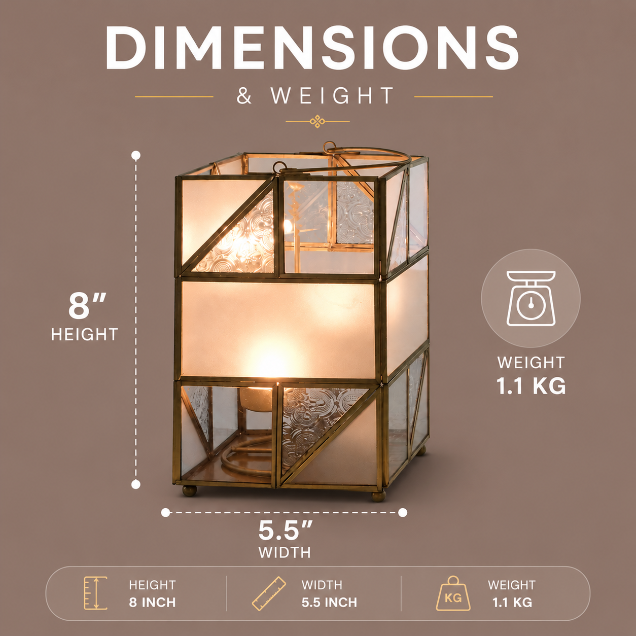 Weight and dimension infographic