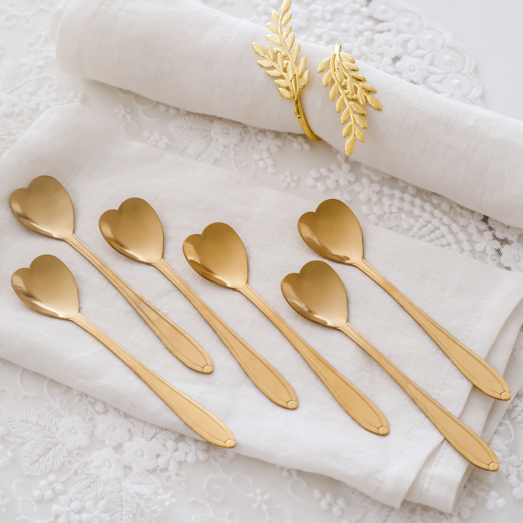 Golden Spoons Heart shape