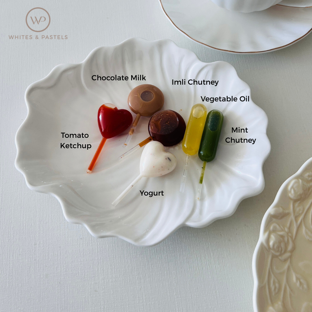 Heart shaped food pipettes for creative dessert presentation