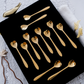 Dessert spoons - Heart Shape - Gold Tea Spoons 6 pcs